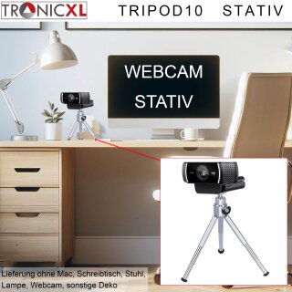 TronicXL Tripod 10 W Stativ für Kamera / Webcam zb Logitech C920 Brio 4K C925e C922x C922 C930e C930 C615 Kamera etc