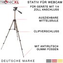 TronicXL Tripod 19 W Stativ für Webcam zb Logitech C920 Brio 4K C925e C922x C922 C930e C930 C615 Kamera etc