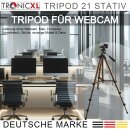 TronicXL Tripod 21W Stativ für Webcam zb Logitech C920 Brio 4K C925e C922x C922 C930e C930 C615 Kamera Microsoft