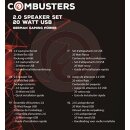 Combusters USB Design Lautsprecher Box Boxen Pc Computer Laptop schwarz rot
