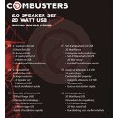 Combusters USB Design Lautsprecher Box Boxen Pc Computer Laptop schwarz rot