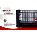 TronicXL 50m² Insekten Abwehr Profi Insektenvernichter elektrisch Mosquito Stopp Stechmücken Lichtfalle Licht Falle UV-A UVA mit Schalter + Auffangbehälter + Kette