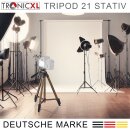 TronicXL 360° Kamerastativ Stativ DSLR Aluminium 130cm für Dreibein Canon Nikon Samsung Canyon Rollei Sony Benq