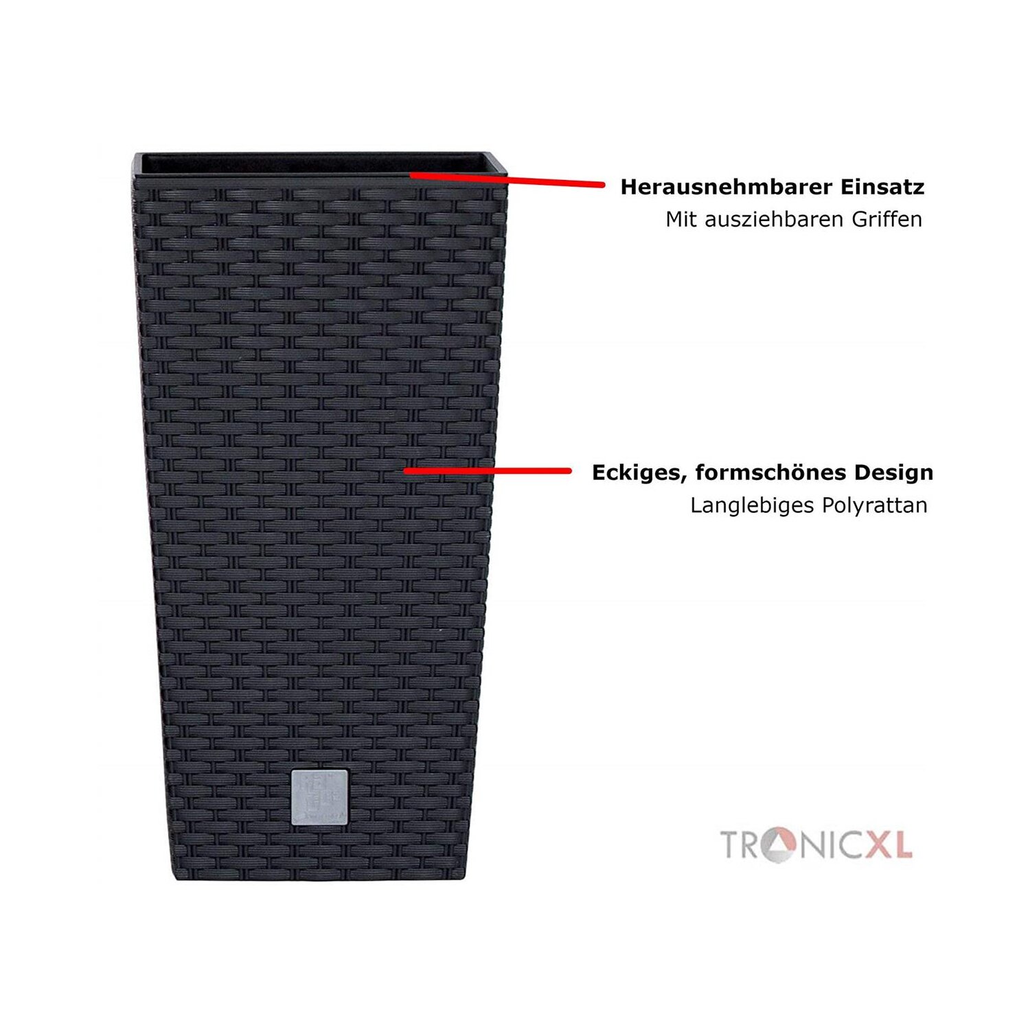 TronicXL XXL PFLANZKÜBEL anthrazit BLUMENKÜBEL BLUMENTOPF ÜBERTOPF EC