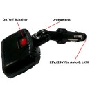 TronicXL 12V 24V Zigarettenanzünder Buchse Y 2er Weiche + 2 USB Verteiler Stecker KFZ Auto LKW bewegliches Gelenk Winkel Stecker Steckdosen