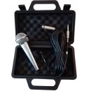 Dynamisches Mikrofon silber Gesang & Bühne + Koffer + 5m Kabel XLR KLINKE Mic Set Micro Gesangs Mikro dynamisch