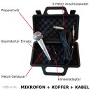 Dynamisches Mikrofon silber Gesang & Bühne + Koffer + 5m Kabel XLR KLINKE Mic Set Micro Gesangs Mikro dynamisch
