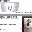 Premium Klingelplatte Design Türklingel Klingel Platte Rechteck + Taster silber