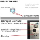 Eurosell Premium Edelstahl Klingelplatte Oval Türklingel + Klingeltaster silber