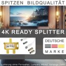 IEC Verteiler Antennenverteiler TV Kabel Adapter Kabelfernsehen 2fach DVBC Koax Splitter