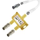IEC Verteiler Antennenverteiler TV Kabel Adapter Kabelfernsehen 2fach DVBC Koax Splitter