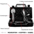 Mikrofon Set dynamisch + Koffer + 5 Meter Kabel Klinke Stecker 6,35mm Universal Handmikrofon