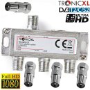 TronicXL 3fach BK Verteiler Set Premium TV Kabel...