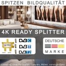 2-Fach gold BK Verteiler Premium TV Kabel Adapter Antennenverteiler Kabelfernsehen DVBC