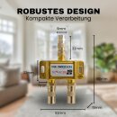 2-Fach gold BK Verteiler Premium TV Kabel Adapter Antennenverteiler Kabelfernsehen DVBC