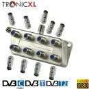 TronicXL 8fach BK Verteiler Premium TV Kabel Adapter Antennenverteiler Kabelfernsehen DVBC zb für Unitymedia Splitter