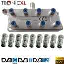 TronicXL 8fach BK Verteiler Premium TV Kabel Adapter Antennenverteiler Kabelfernsehen DVBC zb für Unitymedia Splitter