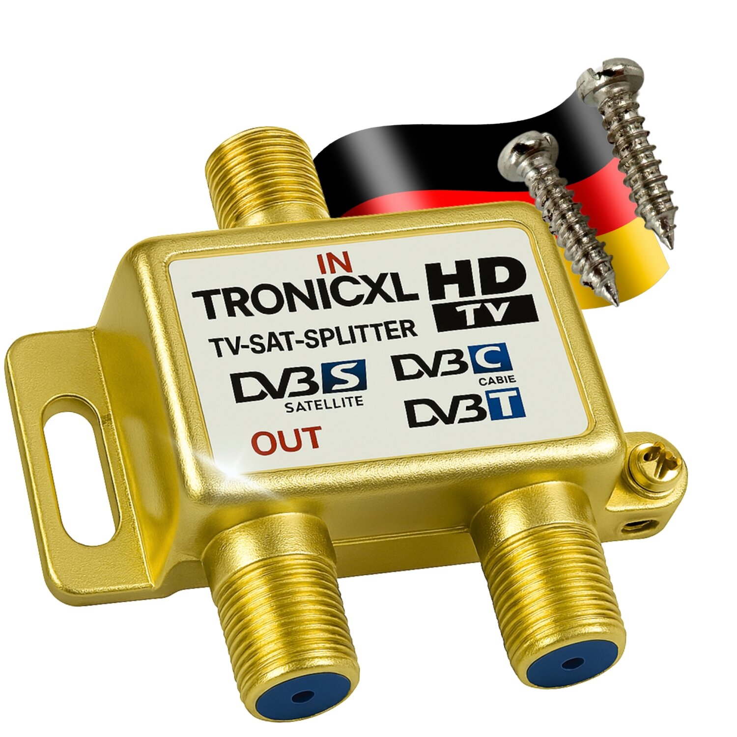 Tronicxl Antennenverteiler Gold Highend Sat Dvbt2 Dvbc Verteiler Wei 9 99