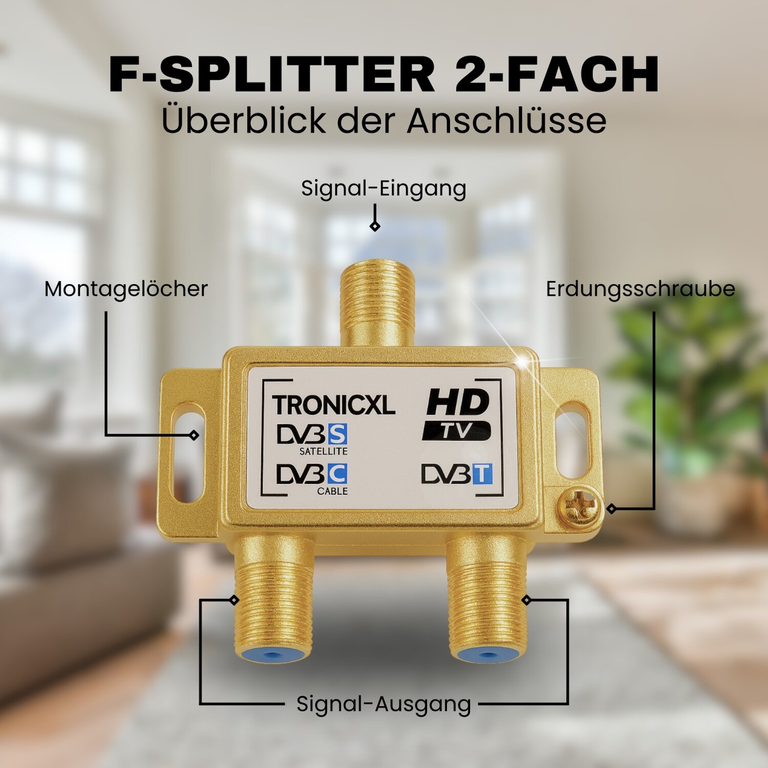 Tronicxl Antennenverteiler Gold Highend Sat Dvbt2 Dvbc Verteiler Wei 9 99