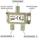 TronicXL Sat Splitter DVBC Antennenverteiler Verteiler Weiche Splitter F-Buchse zb für Kabelfernsehen Unitymedia etc