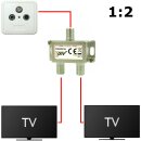 TronicXL Sat Splitter DVBC Antennenverteiler Verteiler Weiche Splitter F-Buchse zb für Kabelfernsehen Unitymedia etc