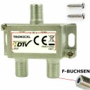 TronicXL Sat Splitter DVBC Antennenverteiler Verteiler Weiche Splitter F-Buchse zb für Kabelfernsehen Unitymedia etc