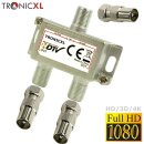 TronicXL 2-Fach BK Verteiler TV Kabel Adapter...