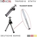 TRIPOD Stativ für Diktiergerät Audiorekorder Aufnahmegerät 1/4 Zoll kompatibel für Roland Philips Tascam Sony Olympus Zoom H4n Pro H5 H6 mobile Recorder H2n Halterung