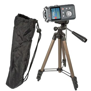 TronicXL Profi TRIPOD 19 Alu Stativ Diktiergerät Audiorekorder Aufnahmegerät 1/4 Zoll zb kompatibel für Roland Philips Tascam Sony Olympus Zoom H4n Pro H5 H6 mobile Recorder H2n Halterung