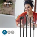 Kopfhörer mit Kabel | 1,2 m rundes Kabel | In-Ear | Integriertes Mikrofon | Schwarz