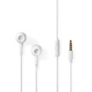Kopfhörer mit Kabel | 1,2 m rundes Kabel | In-Ear | Integriertes Mikrofon | Weiß