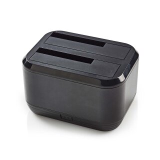 Festplatten-Dockingstation | USB Typ C | SATA | Doppelschacht | mit Netzteil