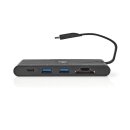 Docking Station | USB Typ C 2x USB-C 2x USB 3.0 VGA HDMI Kartenleser Gigabit Ethernet | Power Delivery: 100 W | Schwarz