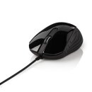 Kabelgebundene Desktop-Maus USB PC kabelgebunden |  1000 dpi  |  3 Tasten  |  Schwarz