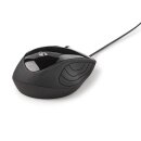 Kabelgebundene Desktop-Maus USB PC kabelgebunden |  1000 dpi  |  3 Tasten  |  Schwarz