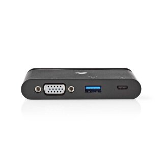 Computer-Hub | USB Typ C | USB-C/USB 3.0/VGA | Power Delivery: 100 W | Schwarz