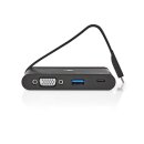 Computer-Hub | USB Typ C | USB-C/USB 3.0/VGA | Power Delivery: 100 W | Schwarz