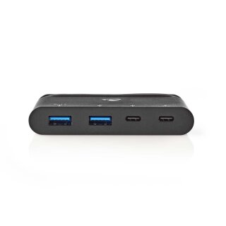Computer-Hub | USB Typ C | 2x USB-C/2x USB 3.0 (5G) | Power Delivery: 100 W | Schwarz