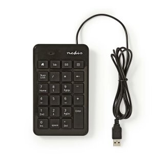 Keypad Nummernpad Kabelgebundene numerische Tastatur  |  USB   |  Schwarz