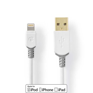 1m USB 2.0 Kabel -> USB A Stecker auf / für Apple Lightning 8 pin vregoldet Ladekabel MFI