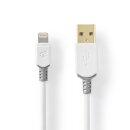2m USB 2.0 Kabel -> USB A Stecker auf / für Apple Lightning 8 pin vregoldet Ladekabel MFI