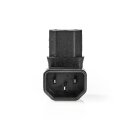 Netzanschluss  |  IEC-320-C13-Buchse – IEC-320-C14-Stecker, abgewinkelt oben/unten  |  Schwarz