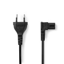 Netzkabel  |  Euro-Stecker – IEC-320-C7, abgewinkelt links/rechts  |  5,0 m  |  Schwarz