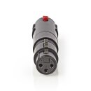 XLR-Adapter Stereo  |  XLR-3-Pol-Buchse – 6,3-mm-Buchse  |  Schwarz