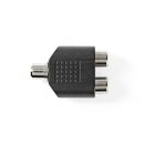 Subwoofer-Adapter  |  Cinch-Buchse – 2x Cinch-Buchse  |  10 Stück  |  Schwarz