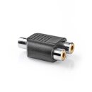 Subwoofer-Adapter  |  Cinch-Buchse – 2x Cinch-Buchse  |  10 Stück  |  Schwarz