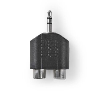 Audio-Adapter Stereo  |  3,5-mm-Stecker – 2x Cinch-Buchse  |  10 Stück  |  Schwarz