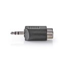 Audio-Adapter Stereo  |  3,5-mm-Stecker – 2x Cinch-Buchse  |  10 Stück  |  Schwarz