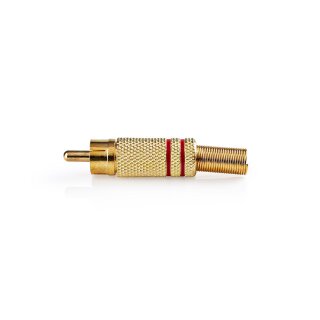 RCA-Steckverbinder  |  Cinch-Stecker  |  Vergoldet  |  25 Stück  |  Rot