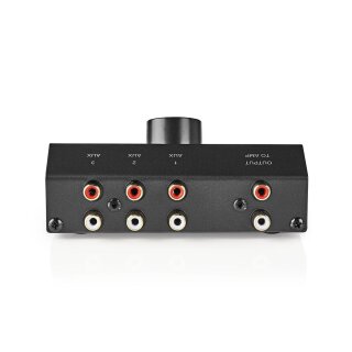 Analoger Audio-Schalter | 3x (2x Cinch-Buchse) – 2x Cinch-Buchse | Schwarz